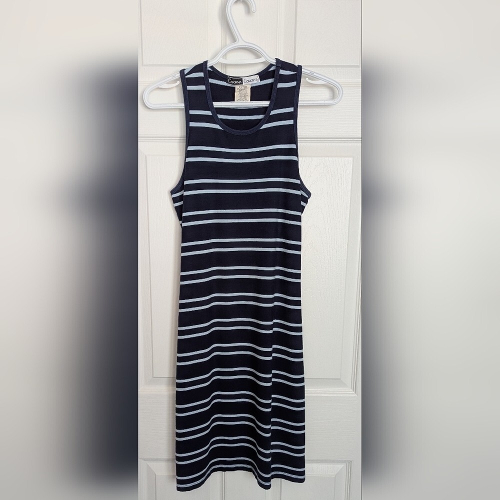Women's (Size Small) Blue Striped Racerback Dress